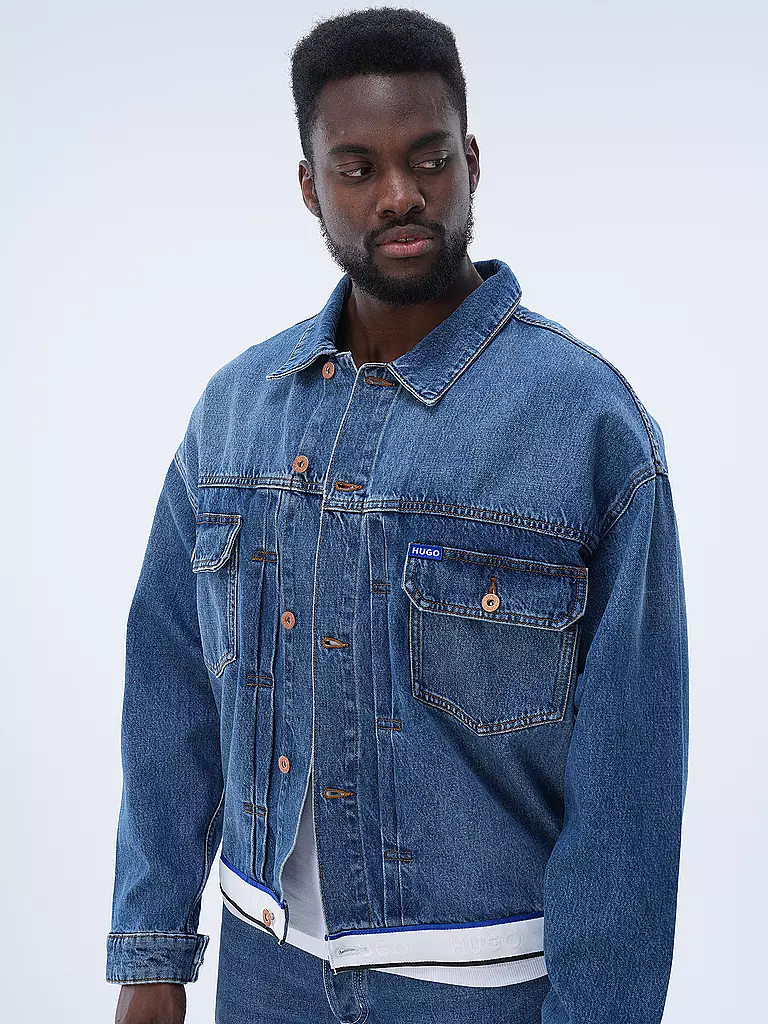 HUGO Jeansjacke blau