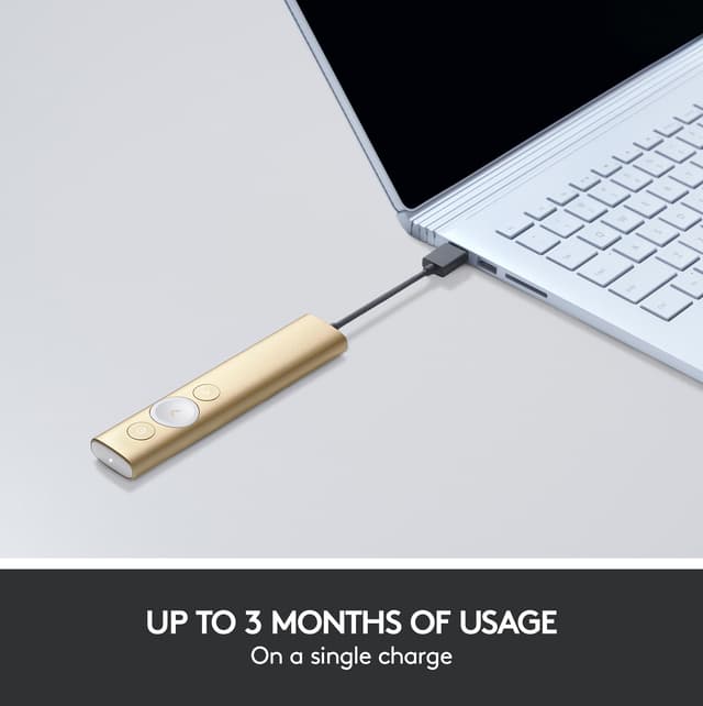 Logitech Spotlight presentation remote (guld)