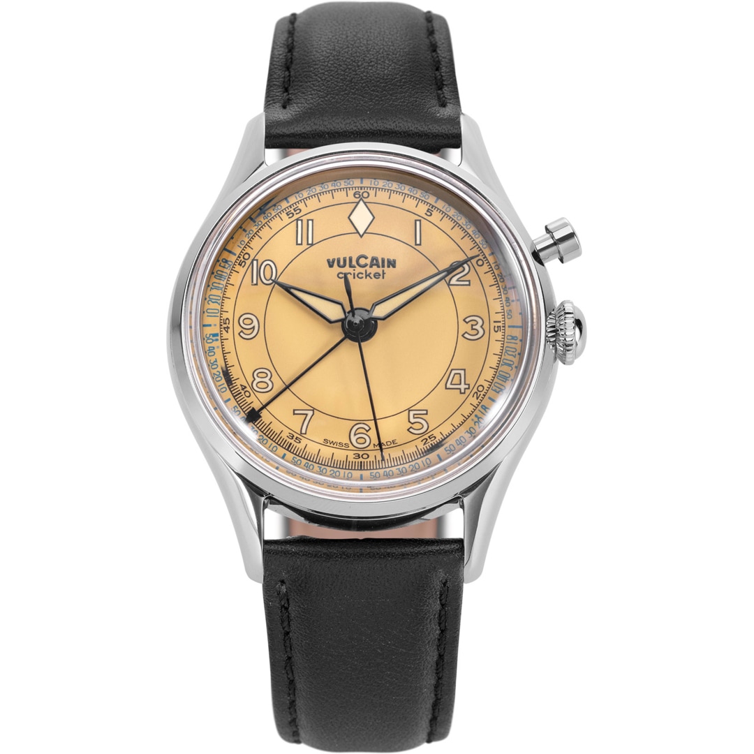 Vulcain Cricket Classique 36mm Brown Khaki Steel Caseback
