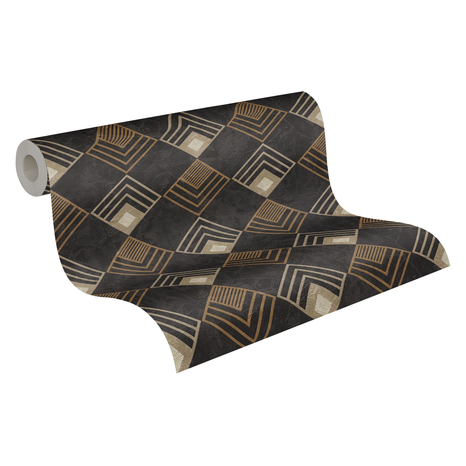 Vliestapete DESIGN - anthrazit-creme - 10 Meter