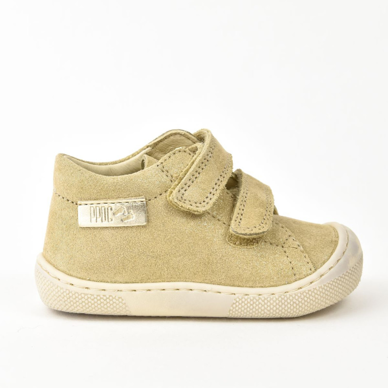 Naturino Naturino Barefoot Amur Velcros Suede Glitter Platinium