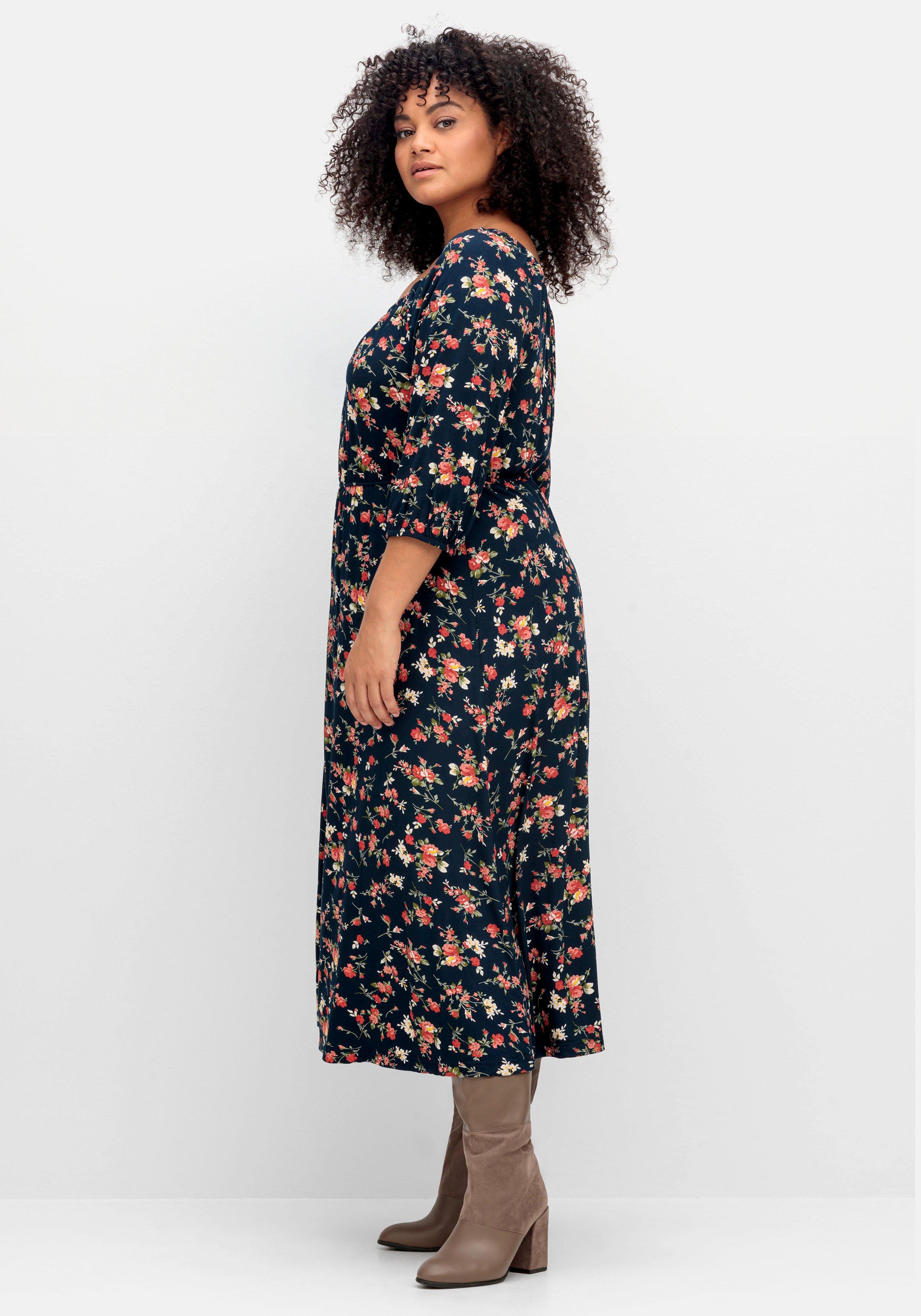 Midikleid aus Jersey, mit Blumendruck