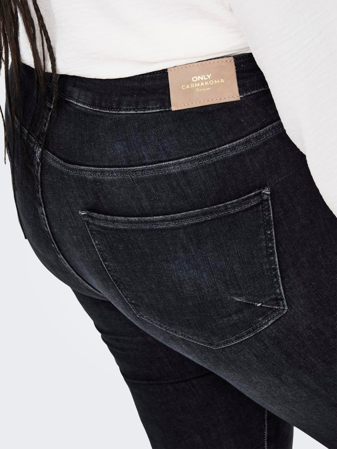 CAREMMA Mittlere Taille Skinny Fit Jeans Blue Black Denim