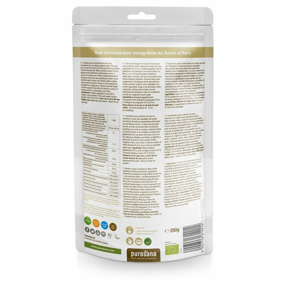 Purasana MacaCacao Mix Poeder Bio200 gr
