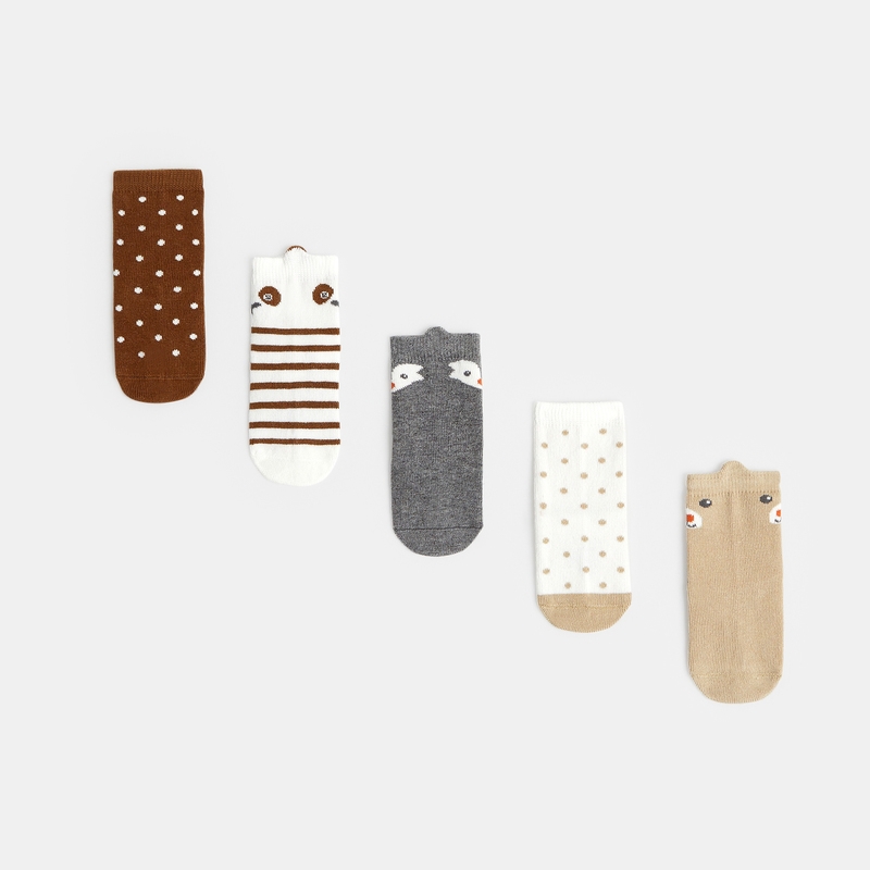 Chaussettes frimousses et pois (lot de 5)