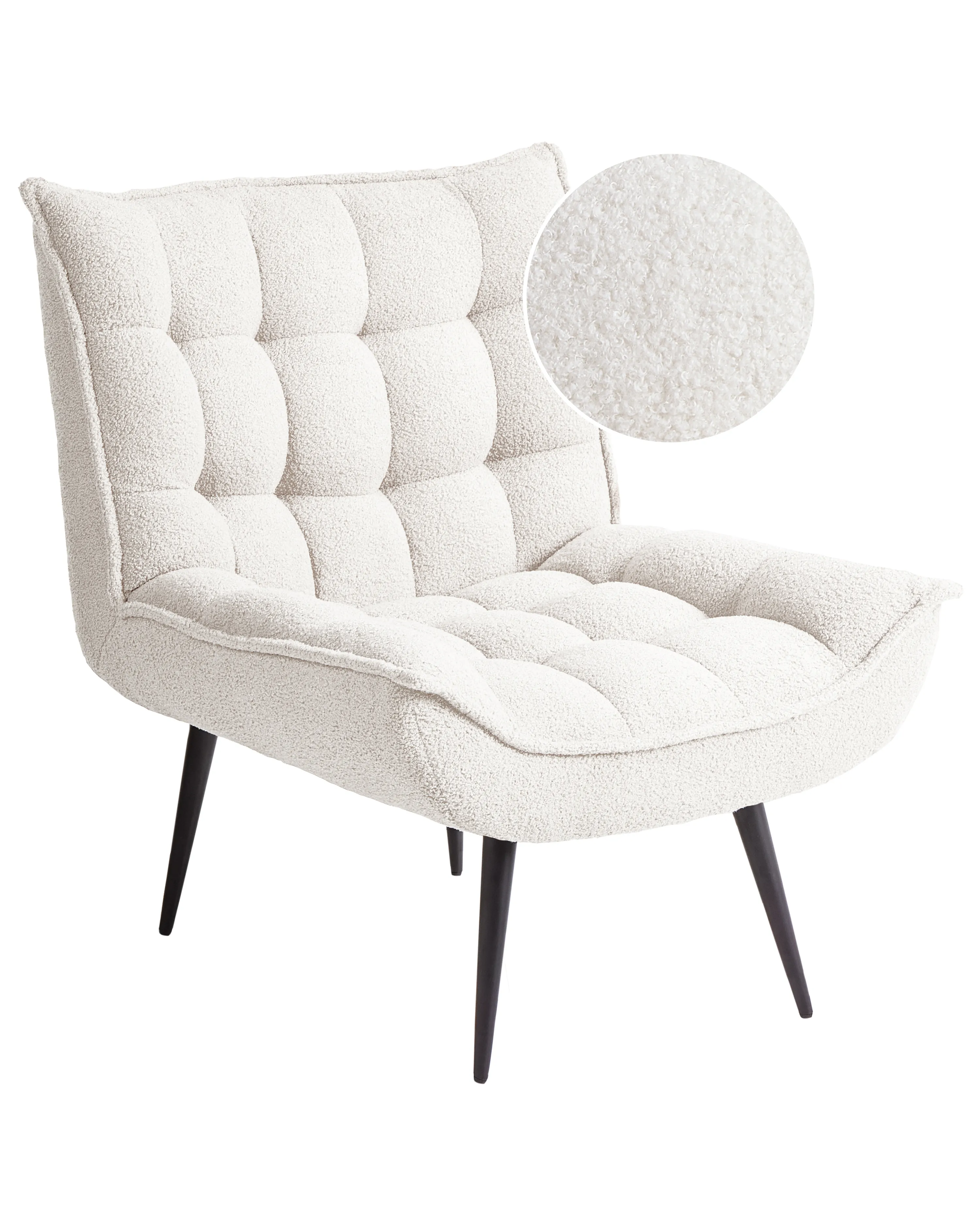 Fauteuil ALVESTA Bouclé Wit