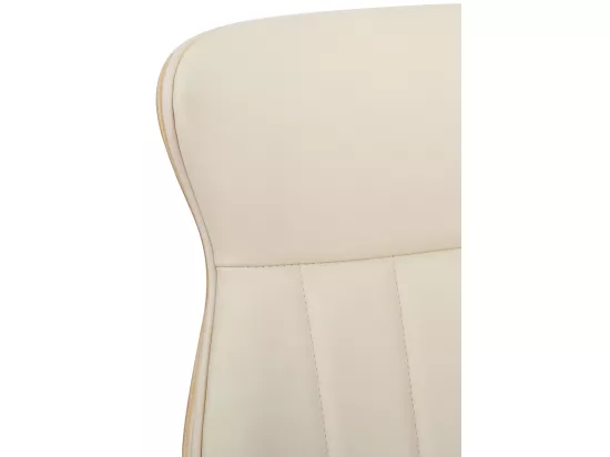 Chaise de bureau - Similicuir & Métal chromé - Nature / Crème - Melilla