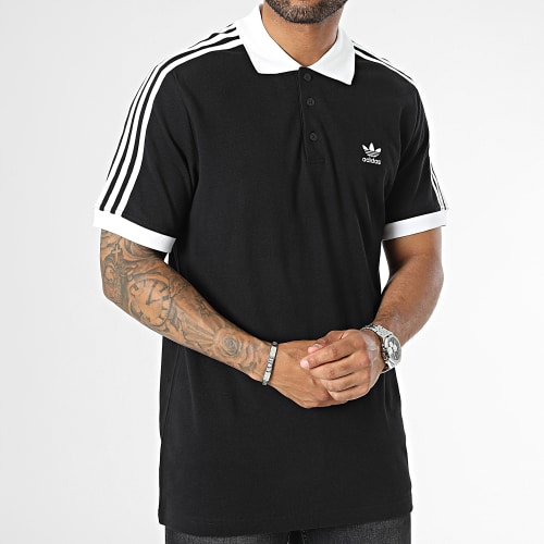 Polo Manches Courtes A Bandes 3 Stripes IL2501 Noir