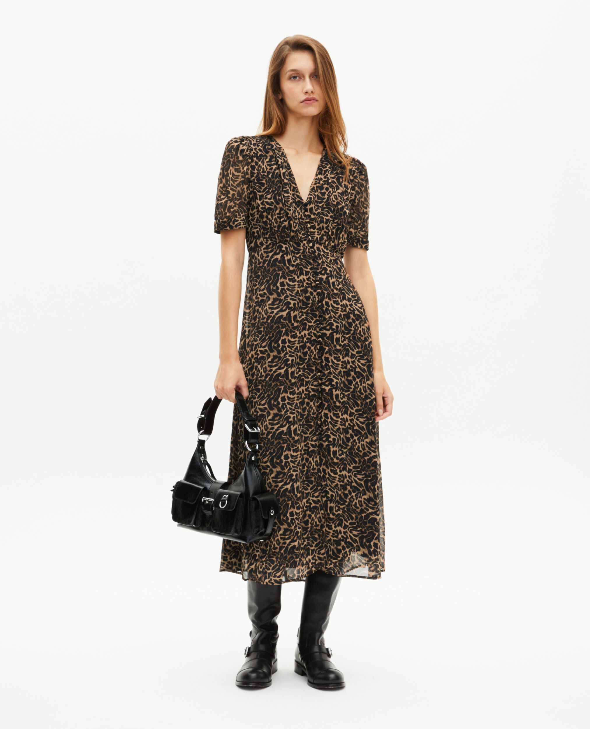 Robe longue imprimé léopard