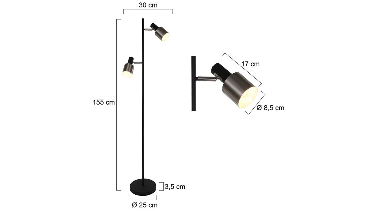 Vloerlamp 1702ZW Fjorgard B30 x D25 cm
