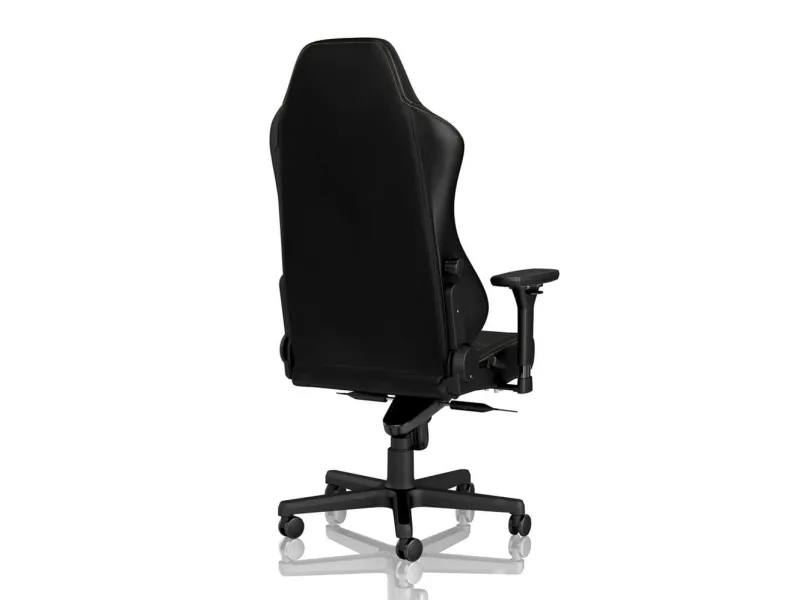 Noblechairs Hero - Stol - ergonomisk - armstøtter - T-formet - vippe - drejeled - aluminium, polyurethan, stål, memory foam, polyuretan vegan falsk læder - sort, guld