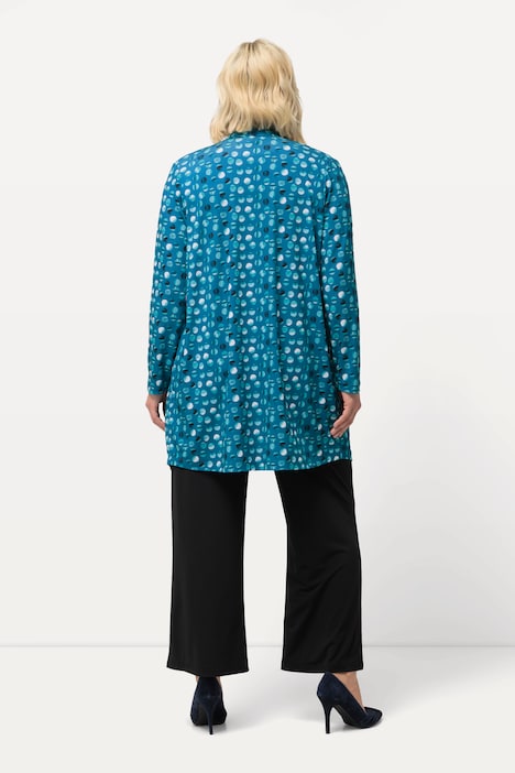 Jerseyjacke, Punkte, offene Form, Schalkragen