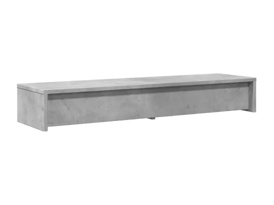 Support de moniteur avec tiroirs gris béton bois d'ingénierie