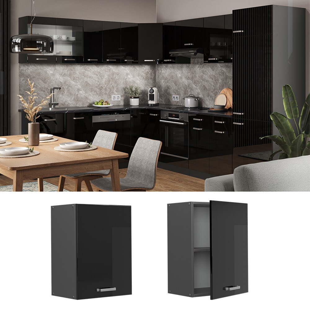 Vicco Hängeschrank Küchenschrank R-Line Solid Anthrazit Schwarz 45 cm modern