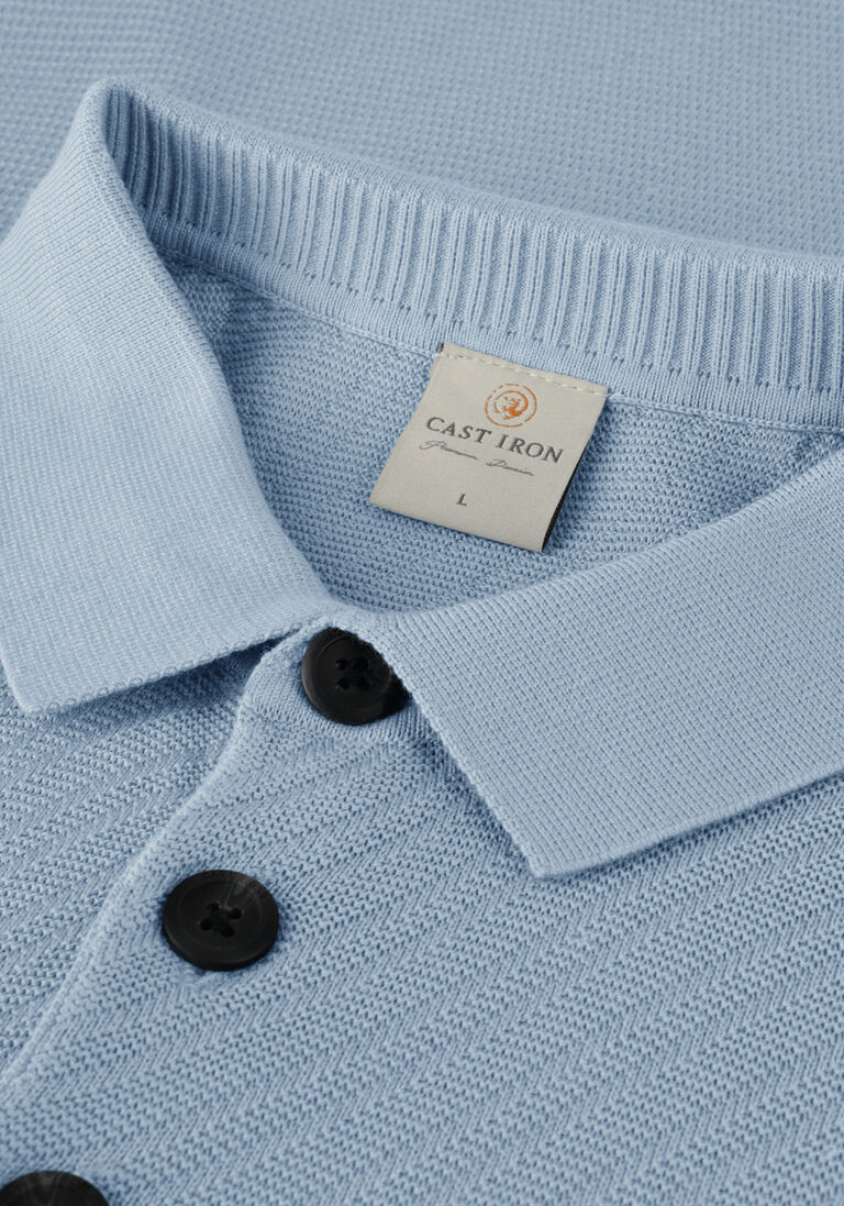 CAST IRON lichtblauwe cast iron polo short sleeve polo cotton modal