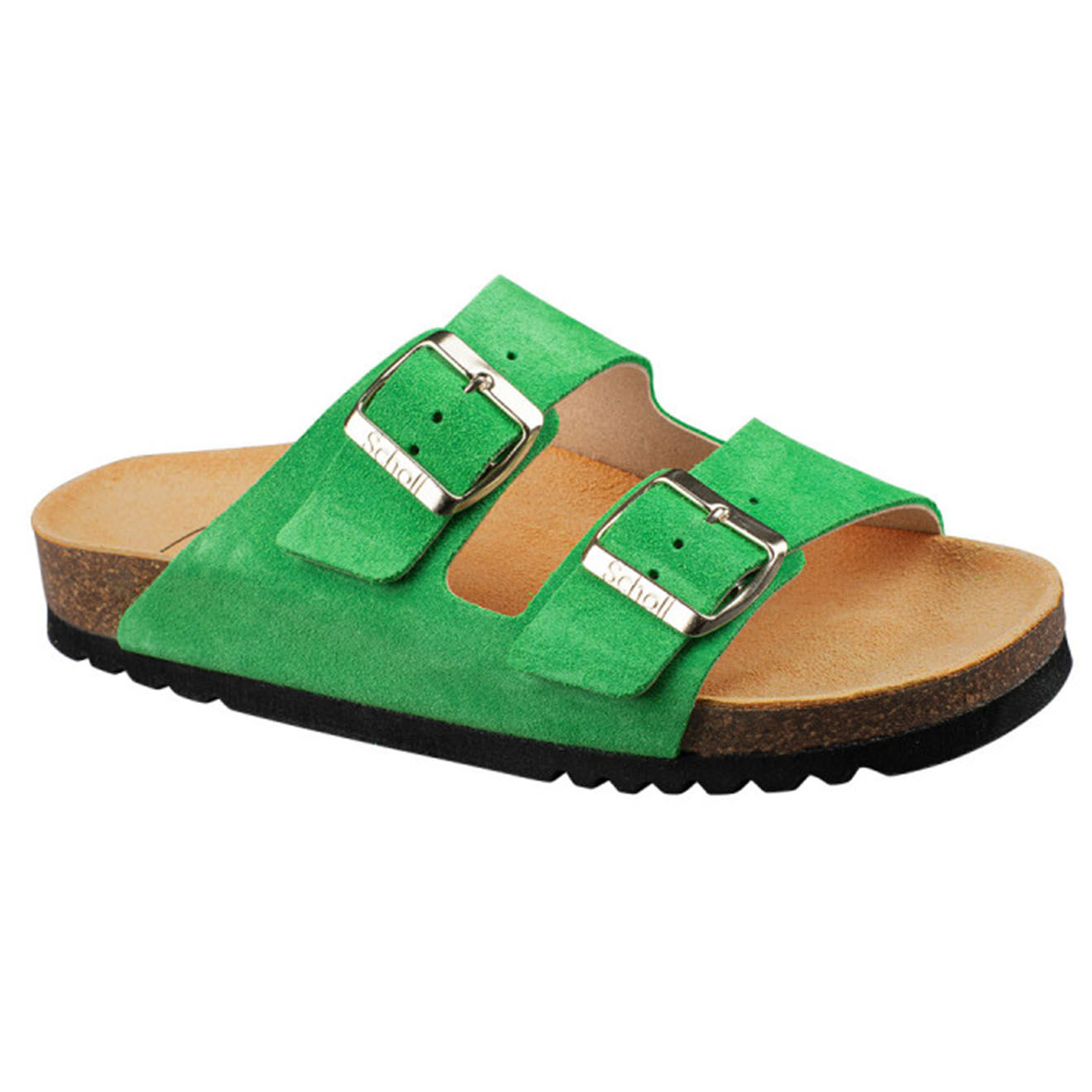 Scholl Mules en Velours de Cuir Josephine vertes