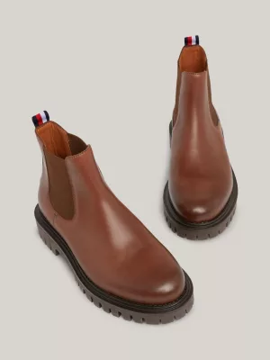 Botas Chelsea de couro premium com travas
