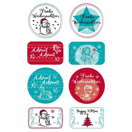 Avery Zweckform Z-Design 52892, Weihnachtssticker, Weihnachtsgruß, 8 Aufkleber