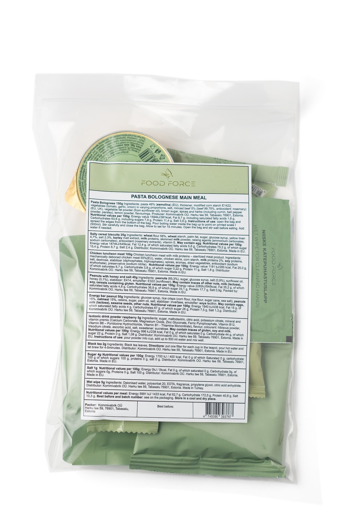 Food Force Pasta Bolognese - Main Meal<br>Rasjonspakke
