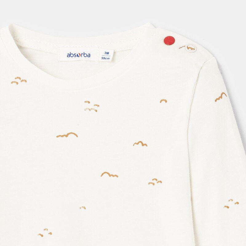 T-shirt à manches longues en interlock blanc mixte Absorba Blanc