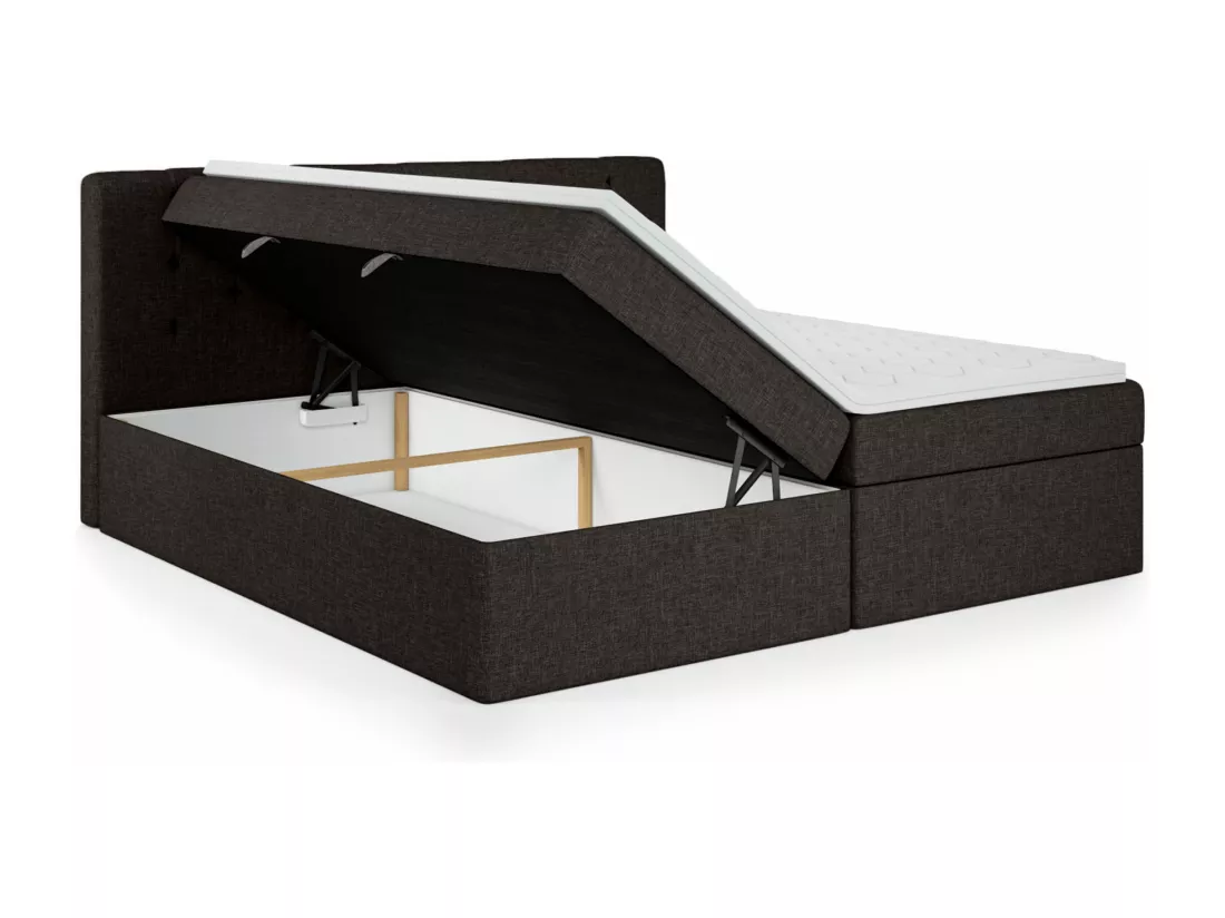 LIT BOXSPRING avec surmatelas Merano 160x200 cm, brun foncé