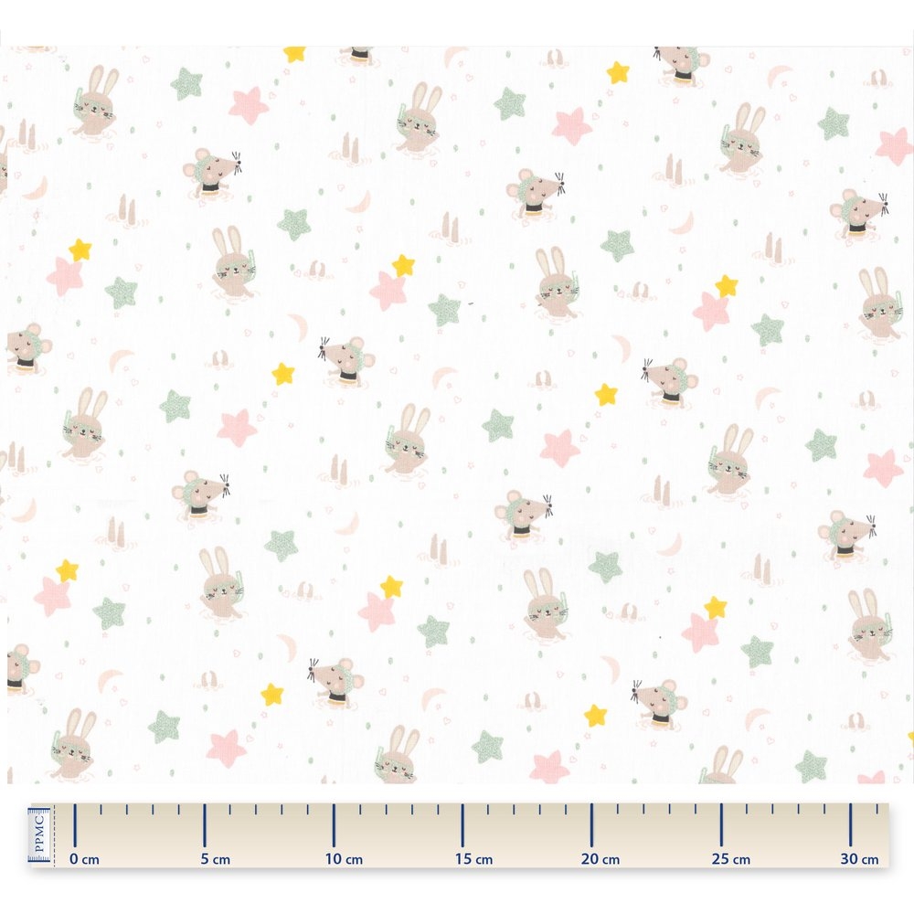 Tissu Coton Au Mètre Souris Rêveuses