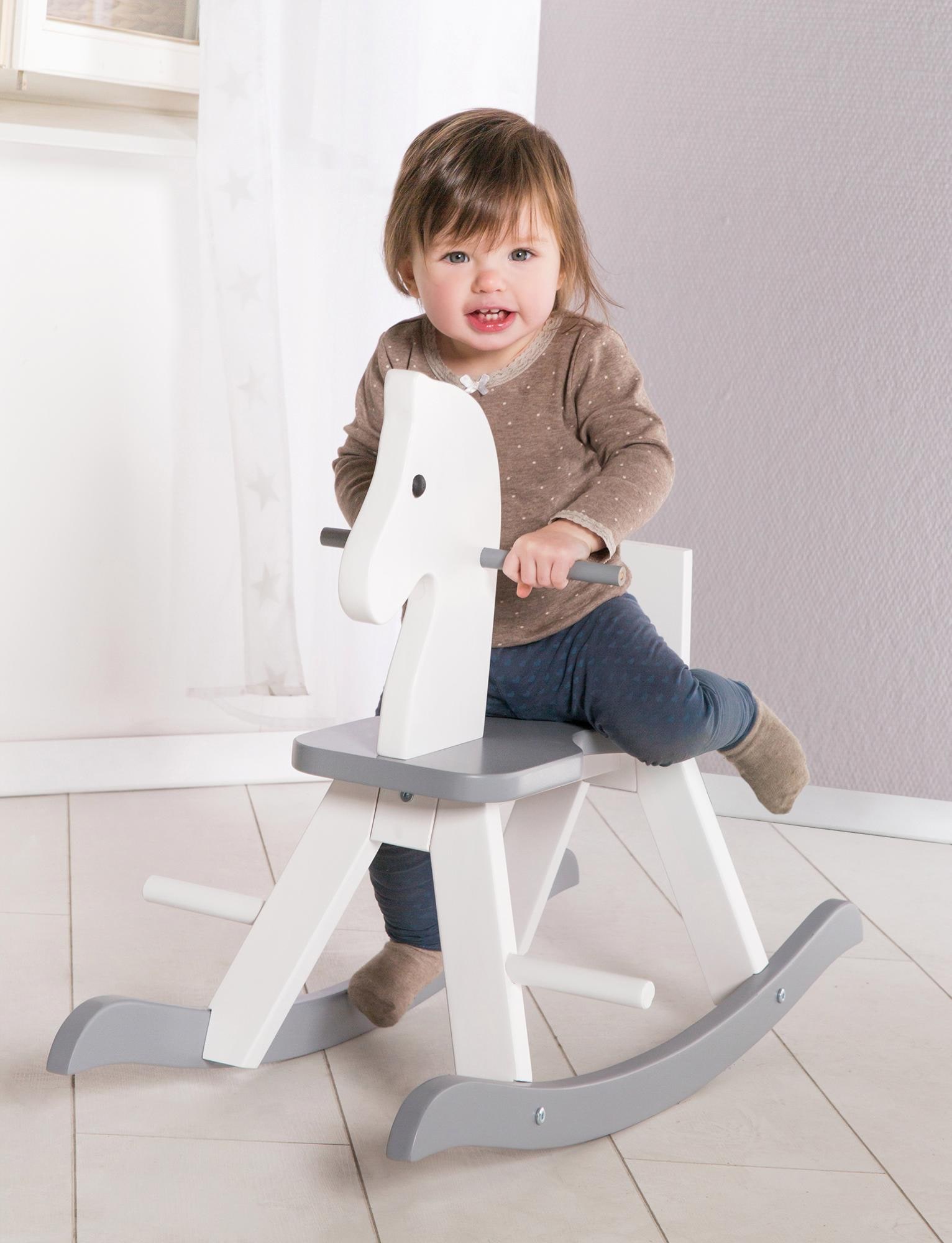 roba® Schaukelpferd »Weiss/Grau« aus Holz