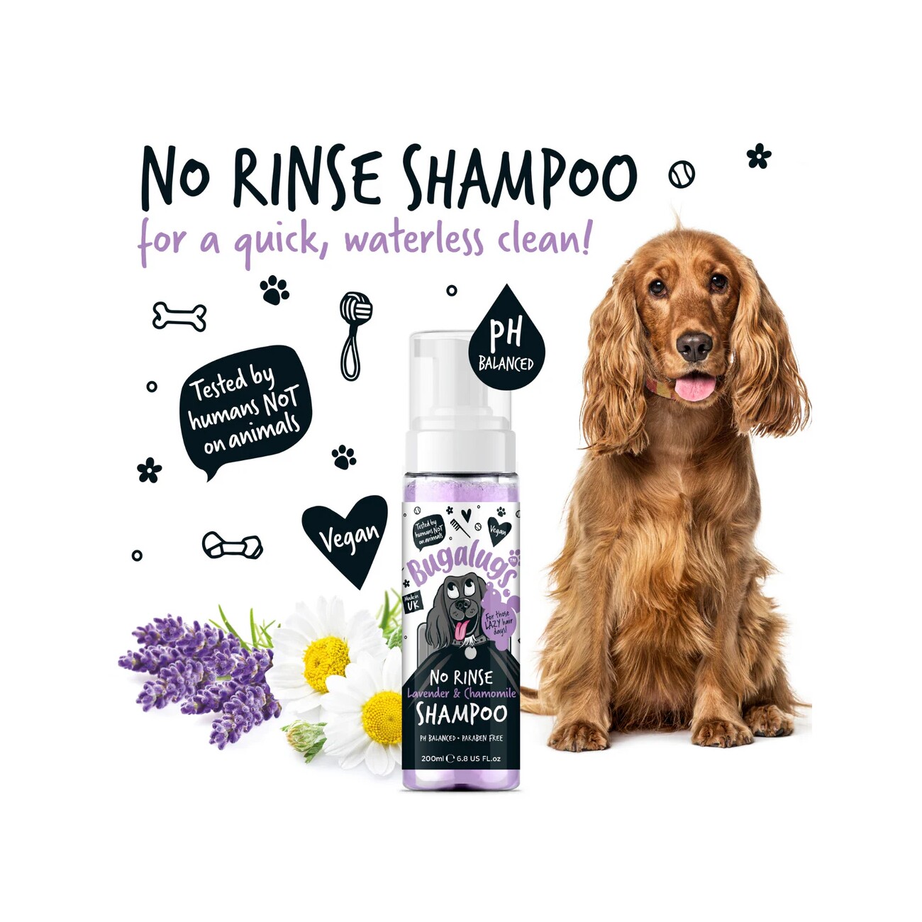 Bugalugs Katzenshampoo Kokos & Papaya – Tropisch duftendes 2-in-1 Shampoo & Conditioner für Katzen