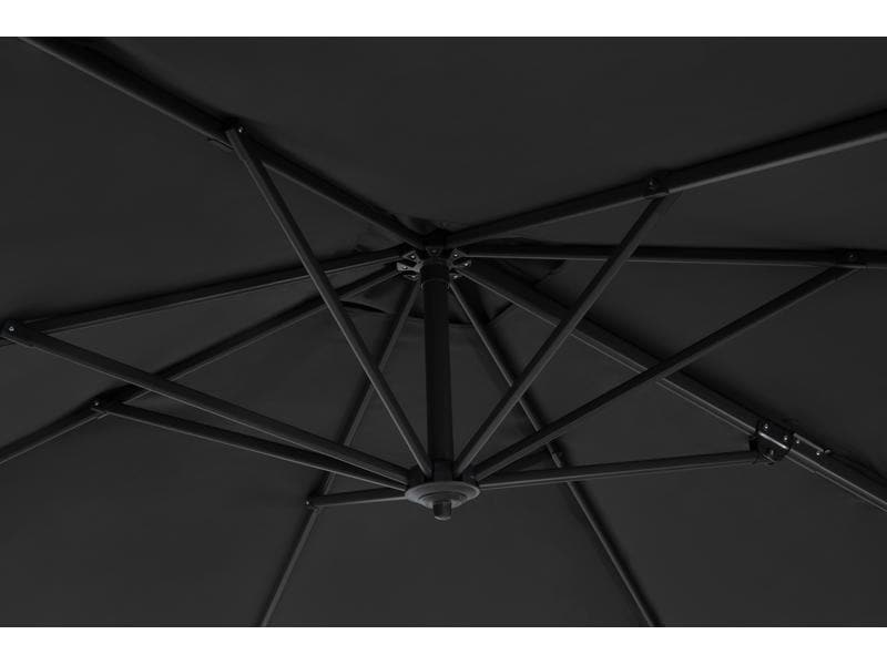 COCON Sonnenschirm Mini-Roma, 250 x 250 cm, hängend, Grau Eleganter Ampelschirm für heisse Sommertage