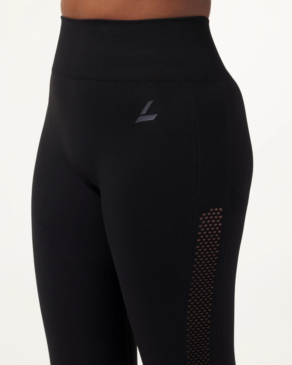 LEVITY Eclipse Mesh Seamless Tights Black Marl