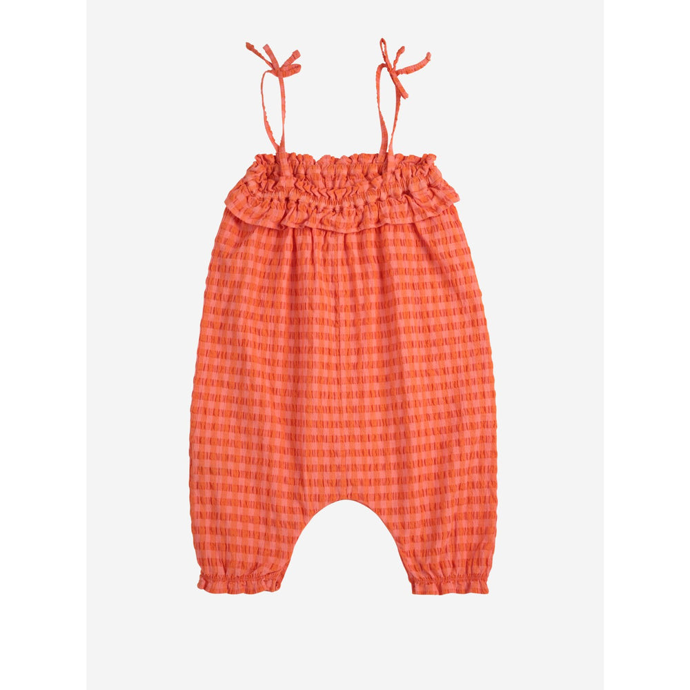 Køb Bobo Choses Coral Pink Vichy Woven Overall