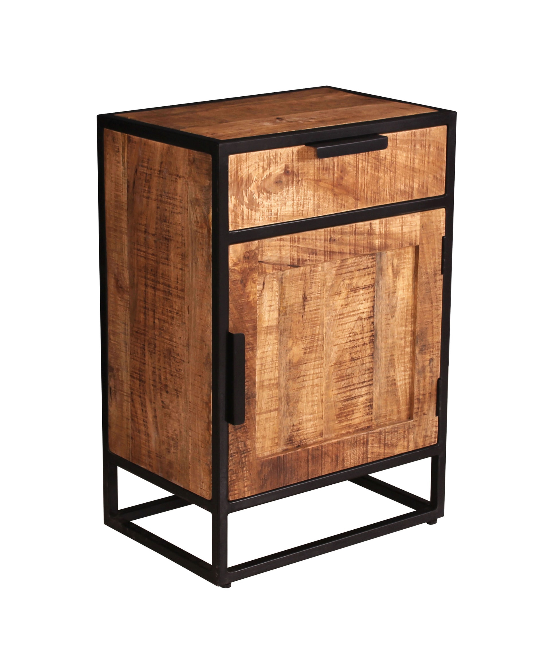 Kommode 50 x 73 cm Mangoholz natur/schwarz
