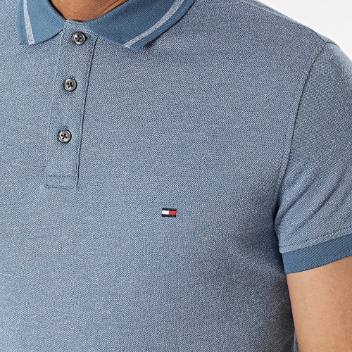 Polo Manches Courtes Pretwist Mouline Tipped 0780 Bleu Chiné