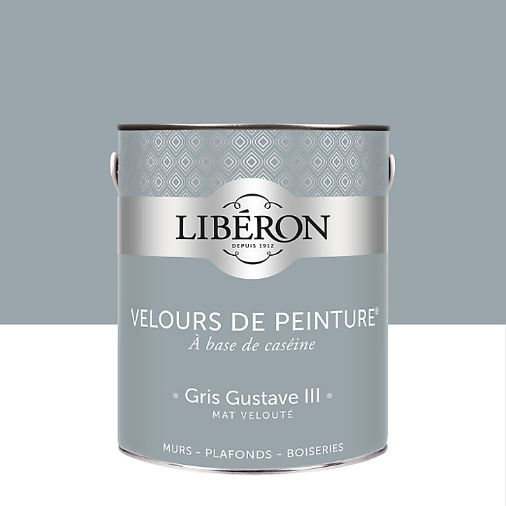 Peinture murs, plafonds et boiseries Velours de peinture gris gustave III Libéron 2,5L