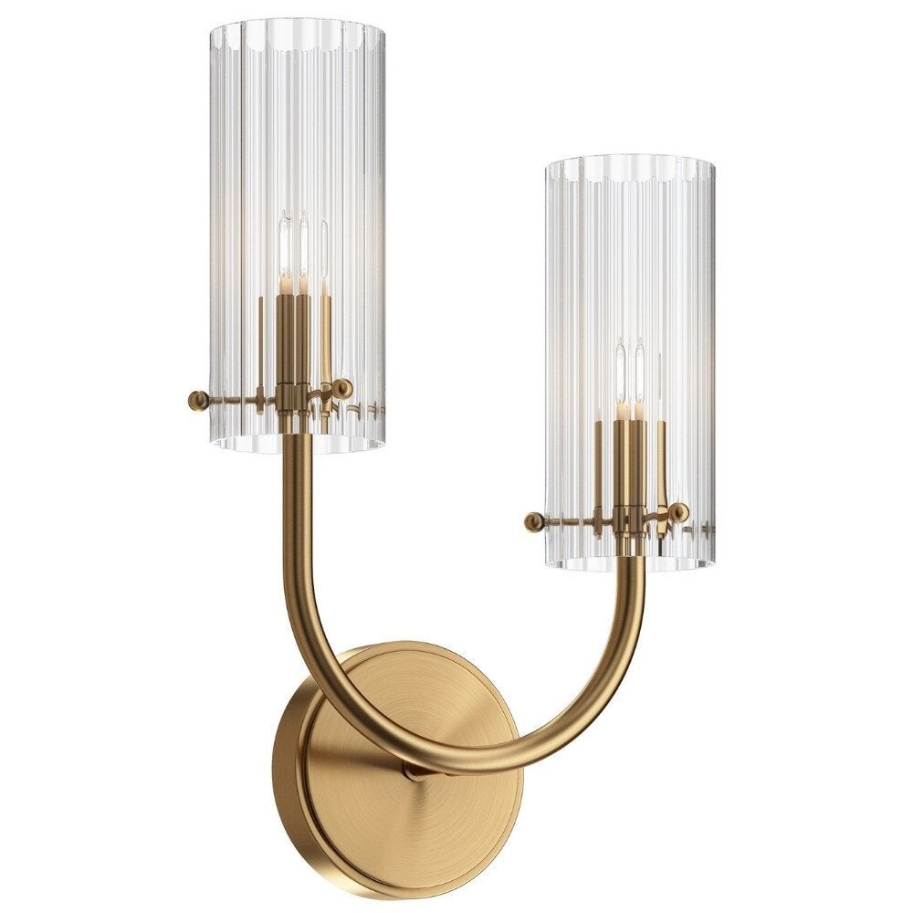 Arco wandlamp in messing, G9, 2-lichts, links