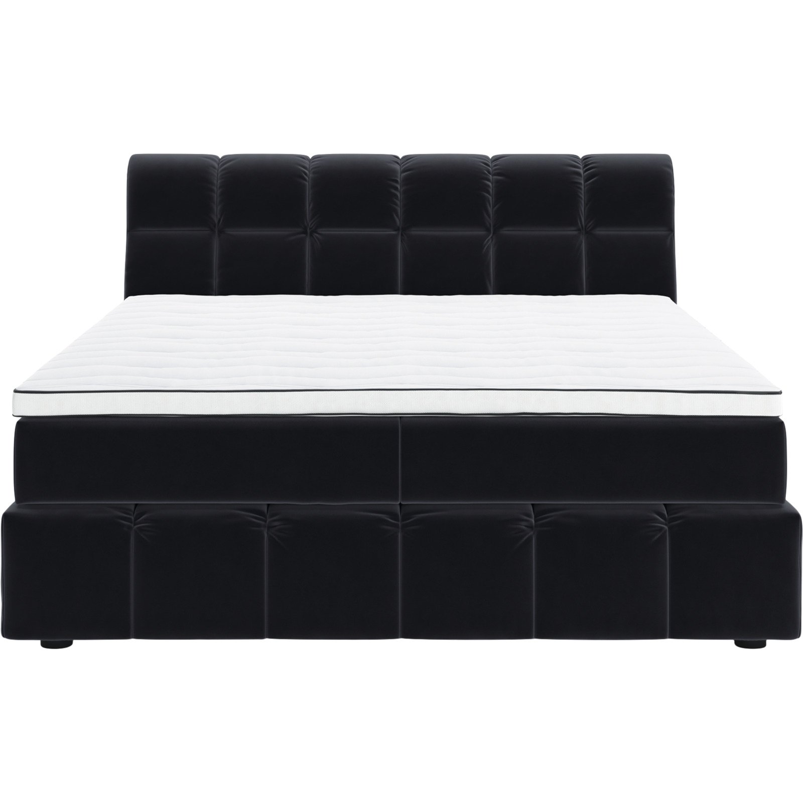 Boxspringbett Downtown Stoff Velvet schwarz 160 x 200 cm