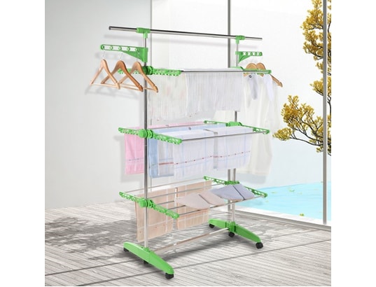 HERZBERG - Séchoir multifonctions 20m d'étendage vert hg5015-green
