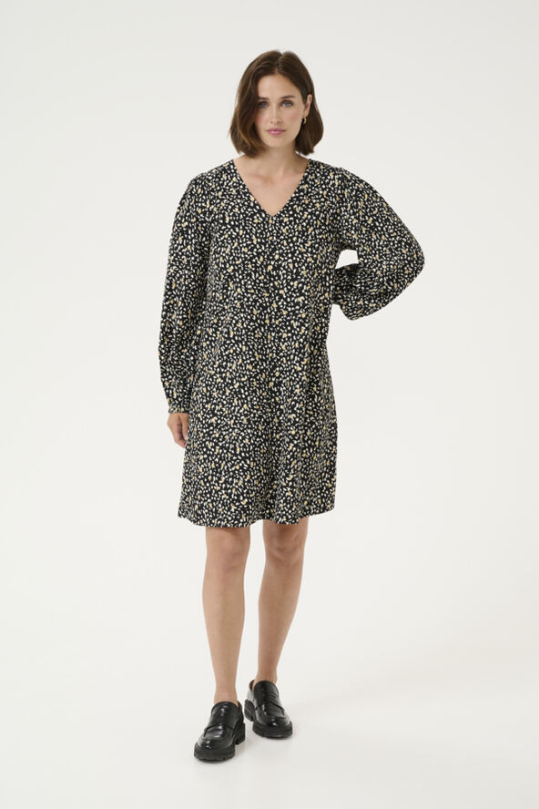 Kaffe KAmalene Dress Black/white/gold print