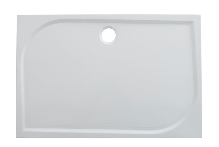 Receveur de douche à poser 70 x 120 cm, résine, blanc, GoodHome Limski