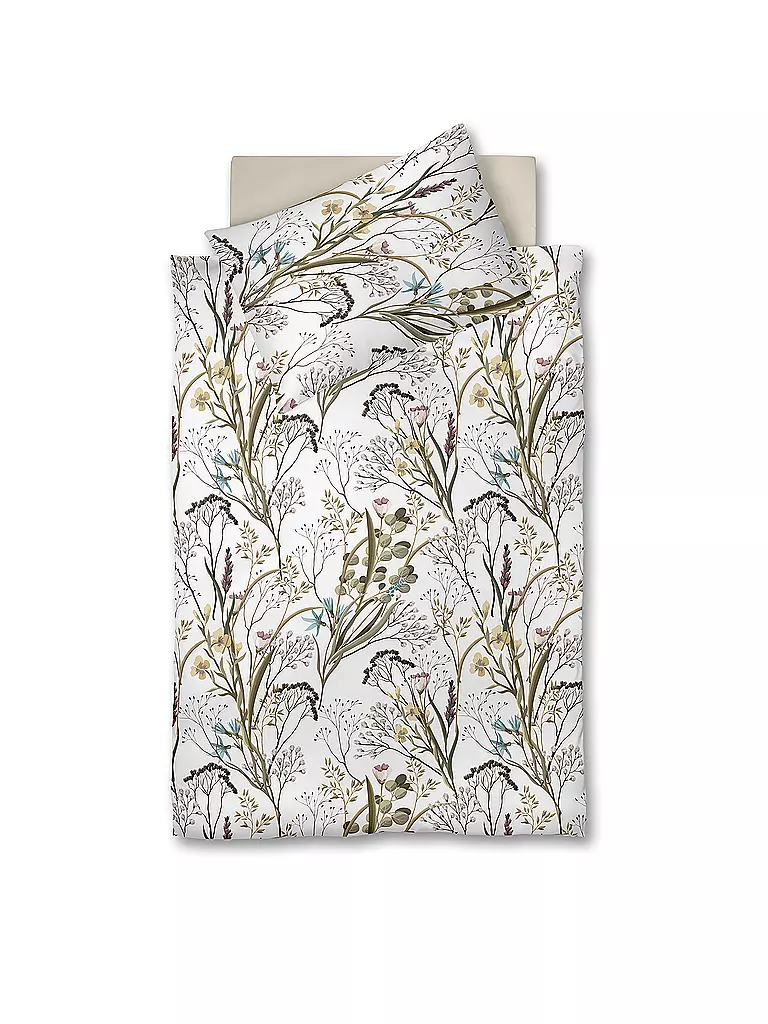 FLEURESSE Flanell Bettwäsche VELVET 70x90cm/140x200cm Kl Blümchen weiss