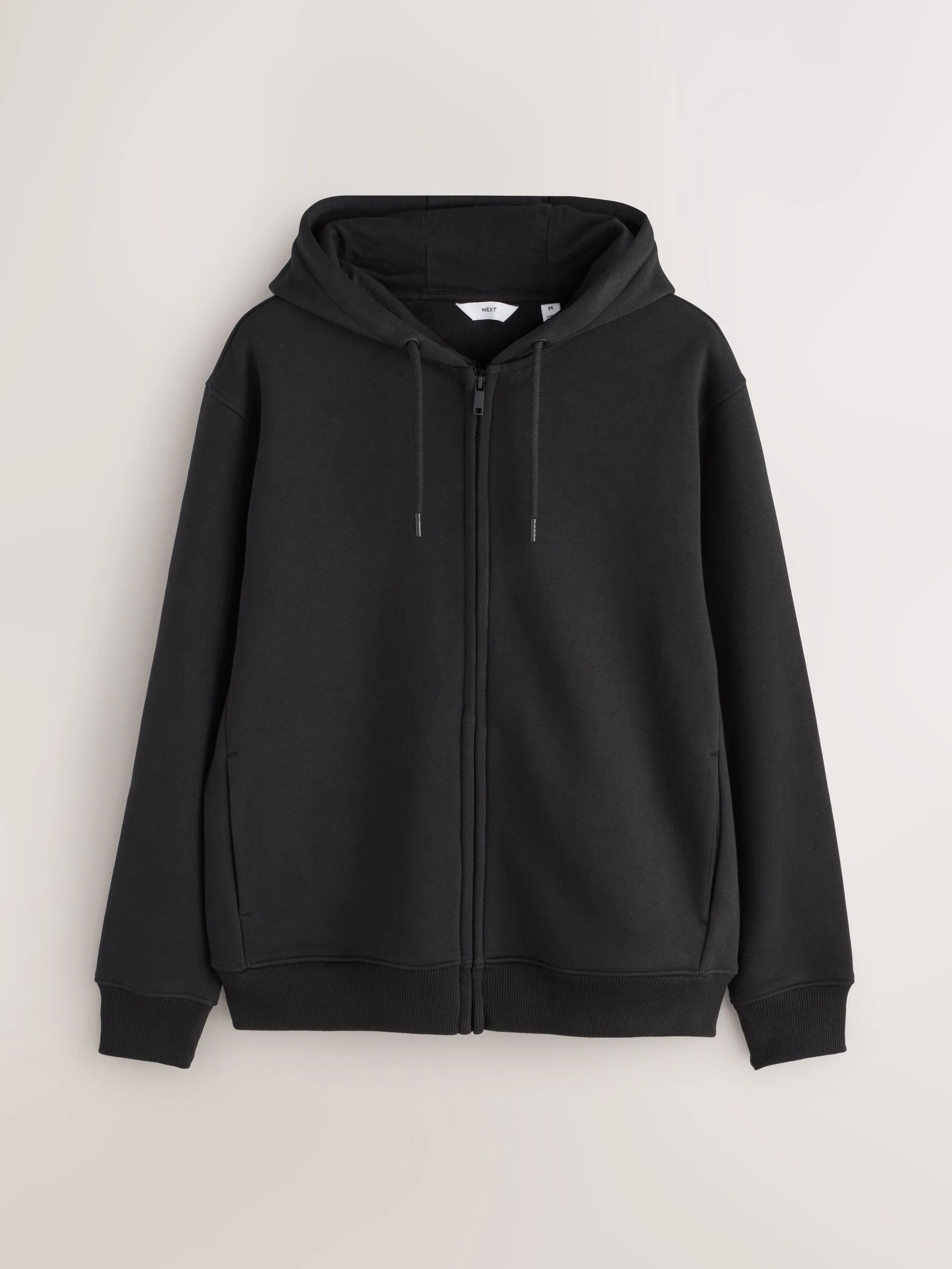 Zwart - Cotton Rich Heavyweight Jersey Full Zip Hoodie