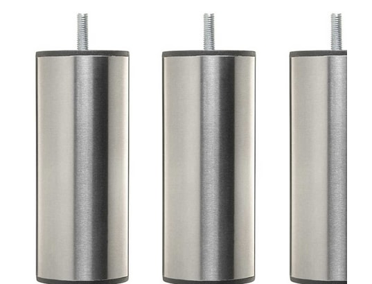 SOMEO - Pied cylindrique inox (lot de 4) gris 15 cm