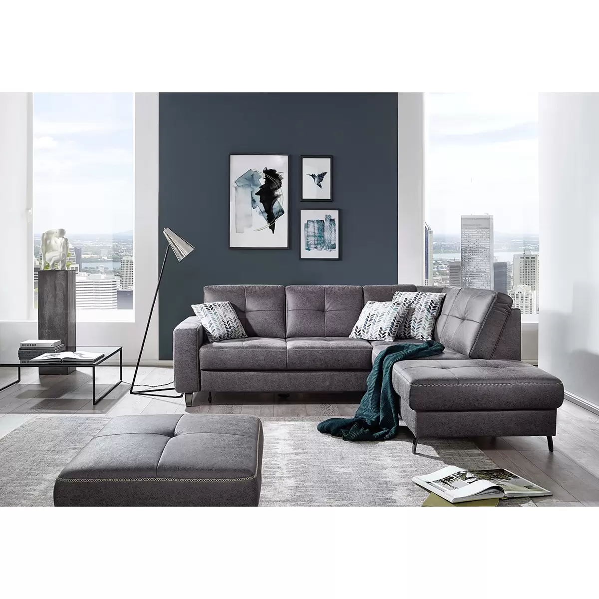 Ecksofa Varese 120 x 181 Anthrazit