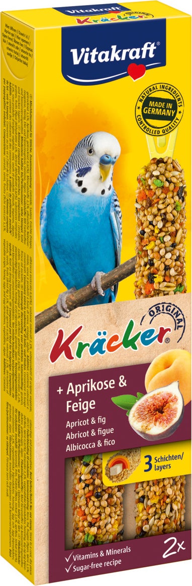 Vitakraft vogelsnack Kräcker parkiet abrikoos en vijg 2 stuks