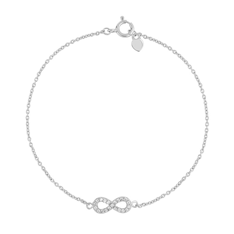 Bracelet argent 925 infini zirconias 19 cm