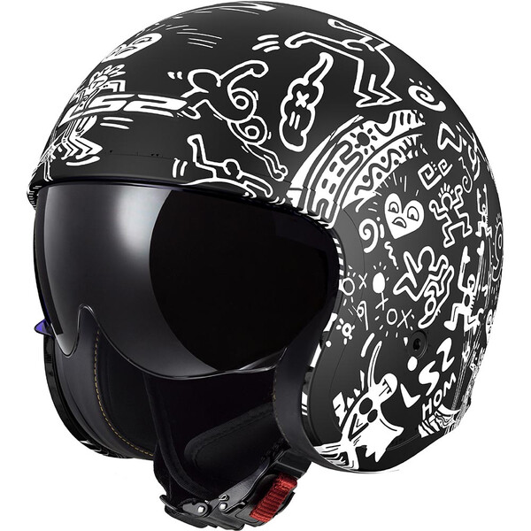 LS2 - Casque OF599 Spitfire II Tribal Noir / Blanc / Mat