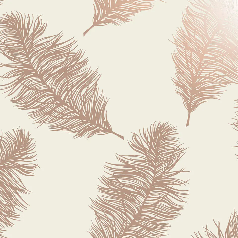 Dutch Wallcoverings - Indulgence Feather cream/rose/gold -0,53x10,05m