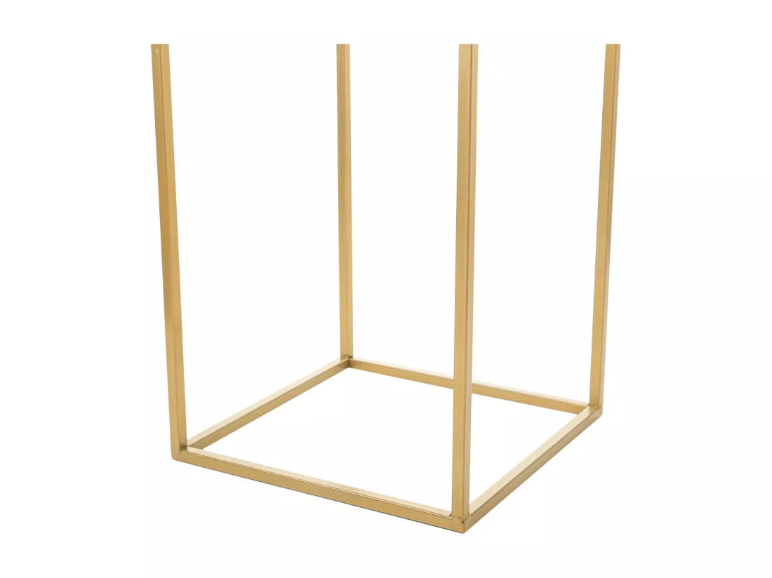Lot de 2 jardinières en métal avec support en métal noir 27x27x70h-22x22x46h cm