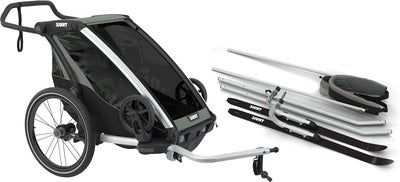 Thule Chariot Lite 1 Sykkelvogn inkl. Ski- & Tursett, Agave