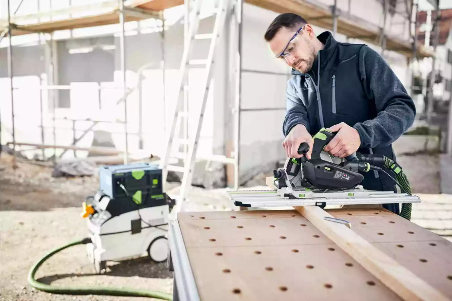 Festool TS 60 KEBQ-Plus-FS Invalcirkelzaag in Systainer - 1500W - 168 mm - met geleiderail